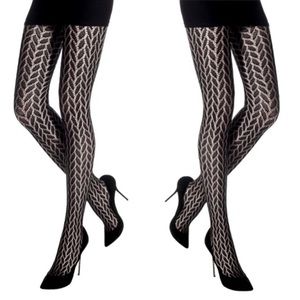 Emilio Cavallini Firenze Sexy Cable Black Tights